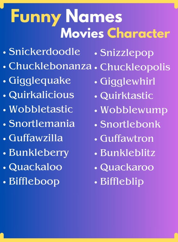 Funny Character Names For Movies