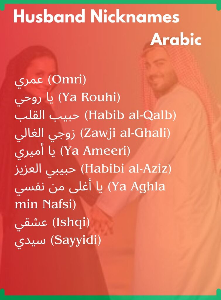 Husband Nicknames in Arabic