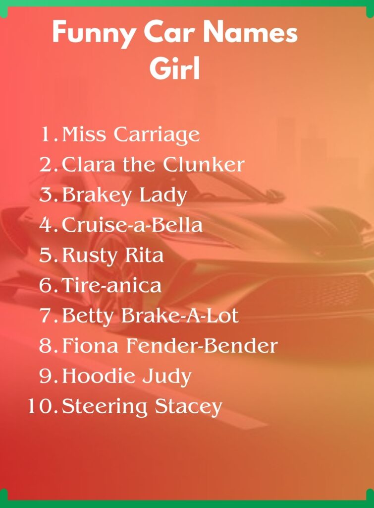 Funny Car Names Girl