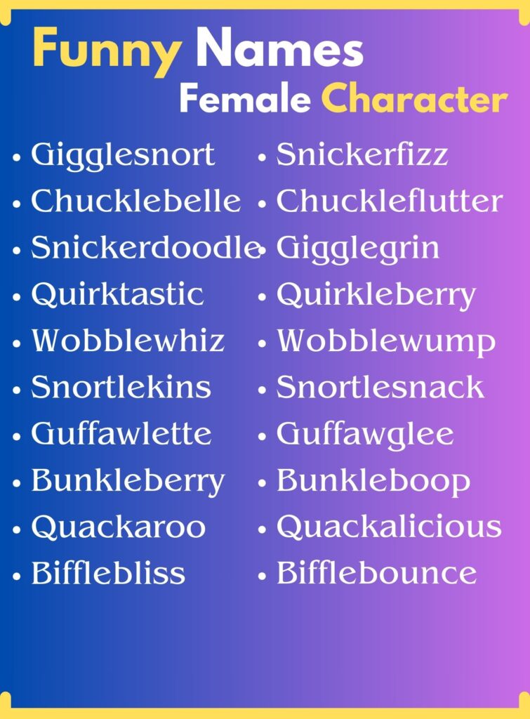 Funny Character Names Female